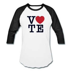 Vote Love - Baseball T - white/black
